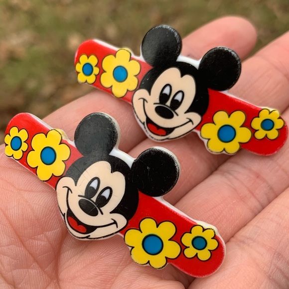 Vintage Disney Mickey Mouse Hair Barrettes - Picture 2 of 3